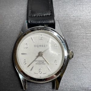 Dorset Swiss Made Watch Needs A Band “working” White, Silver Tone Antimagnetic